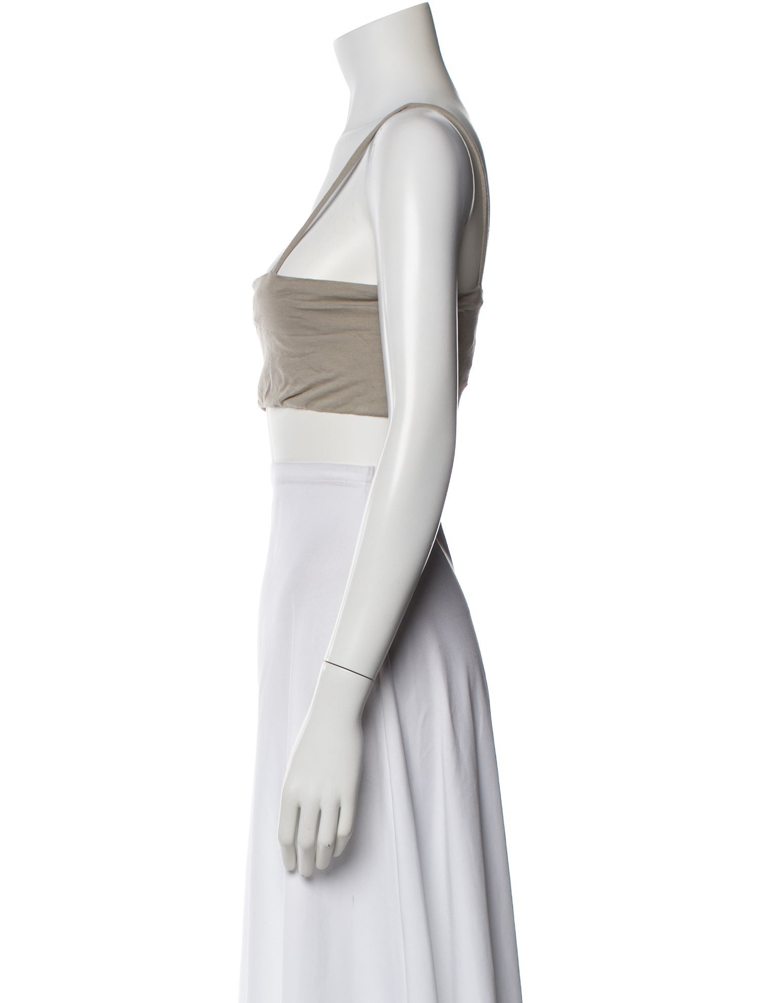 Rick Owens Square Neckline Sleeveless Crop Top