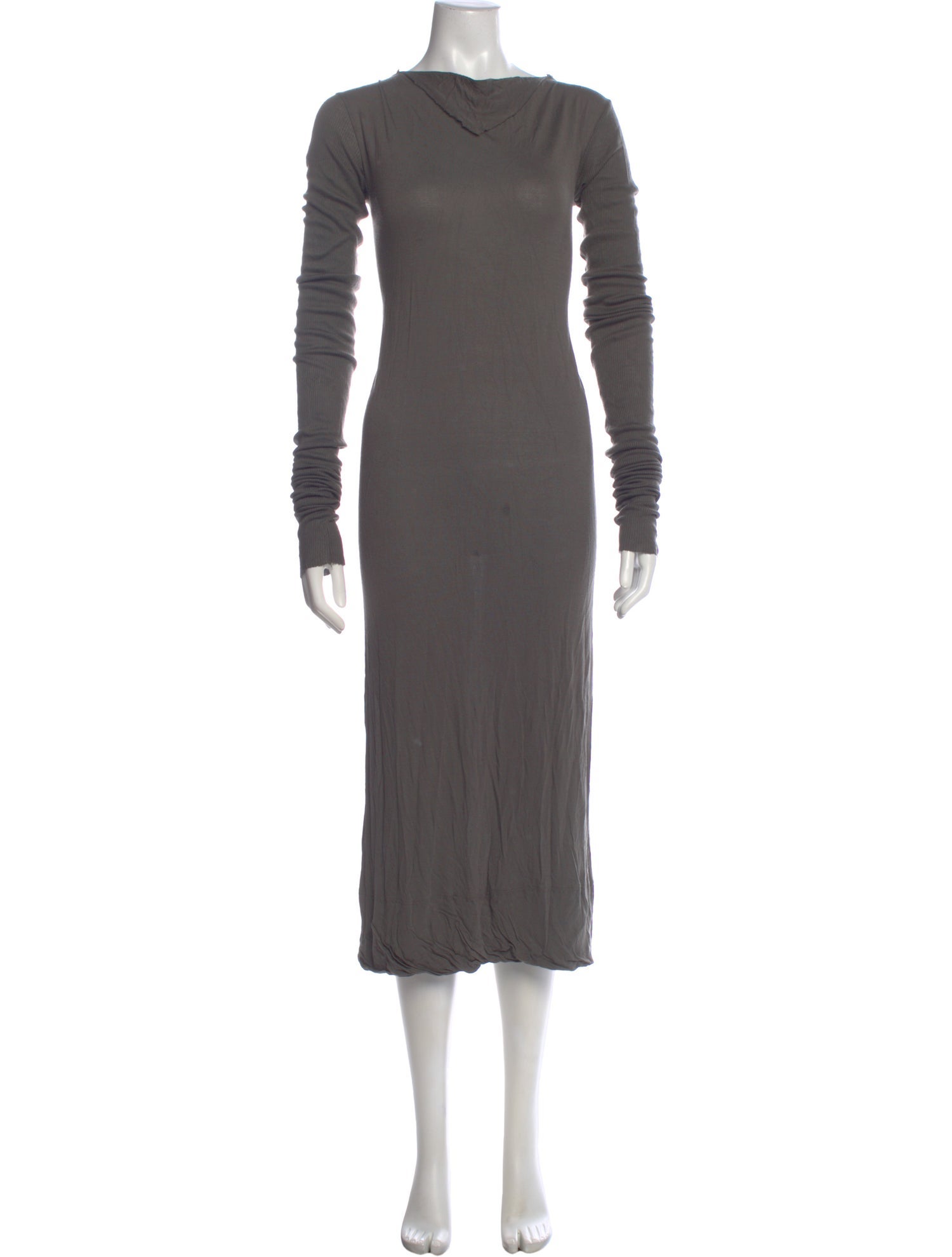 Rick Owens Cowl Neck Midi Length Dress