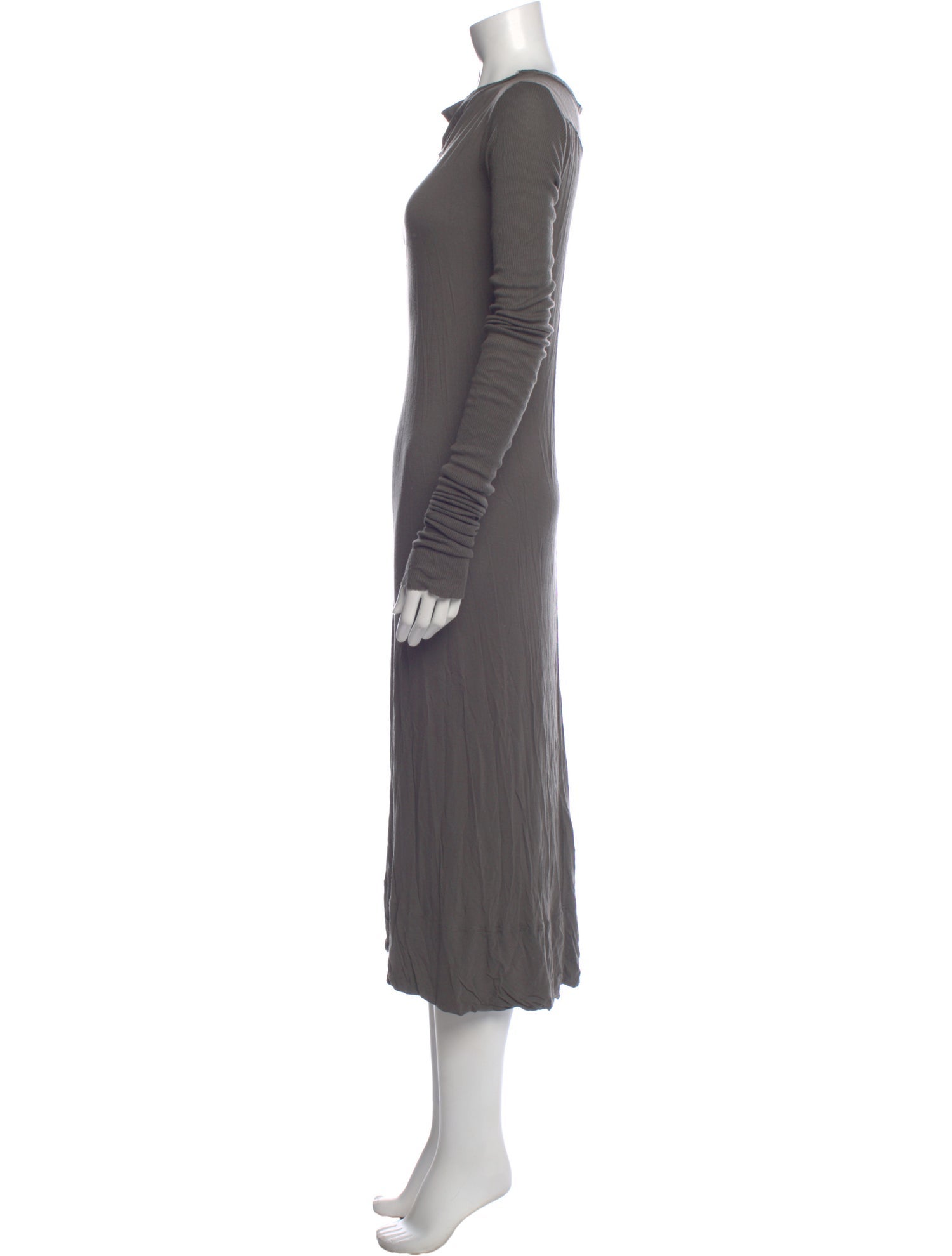 Rick Owens Cowl Neck Midi Length Dress
