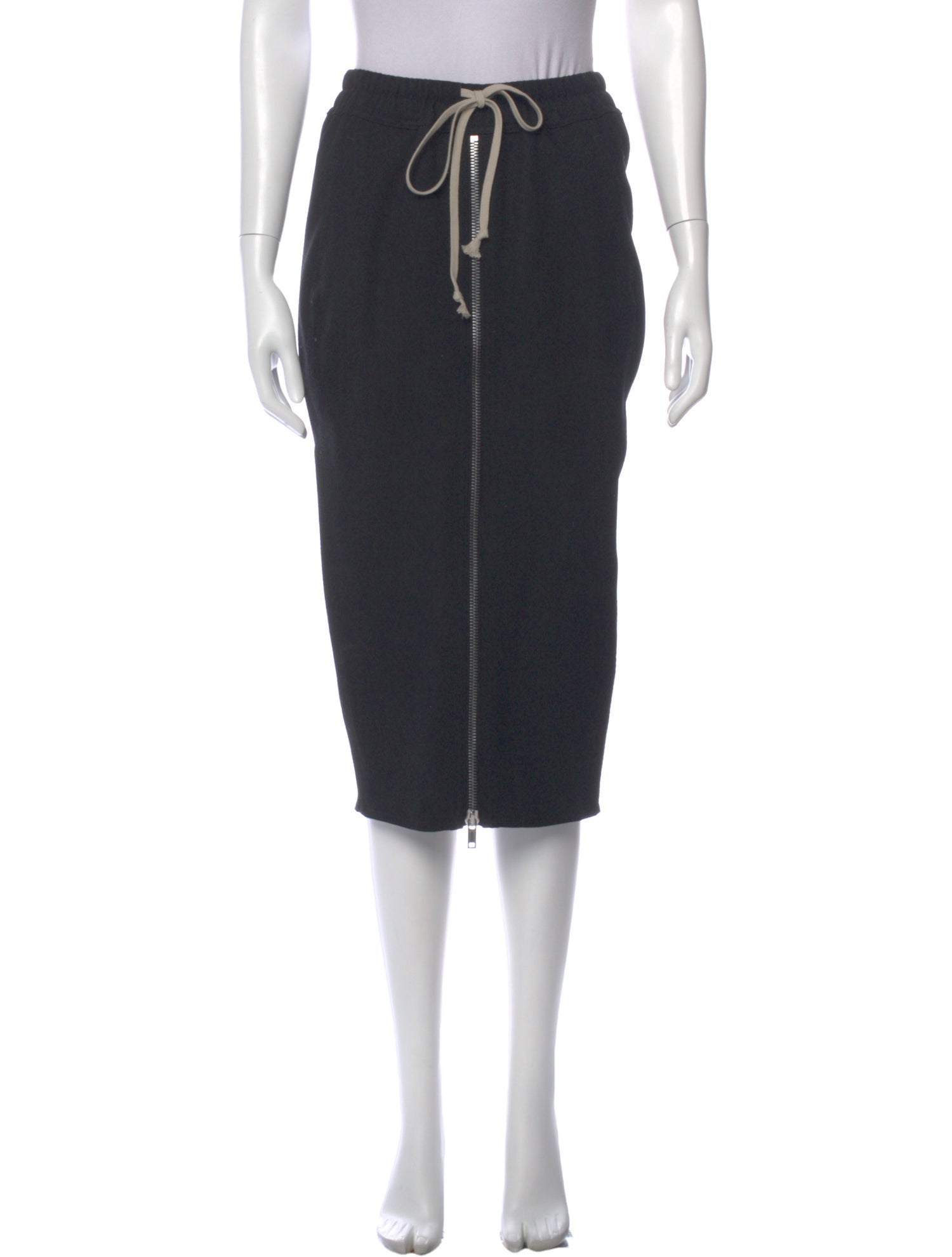 Rick Owens Wool Midi Length Skirt