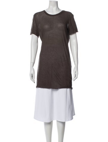 Pre-owned Rick Owens Crew Neck Short Sleeve T-shirt In Brown