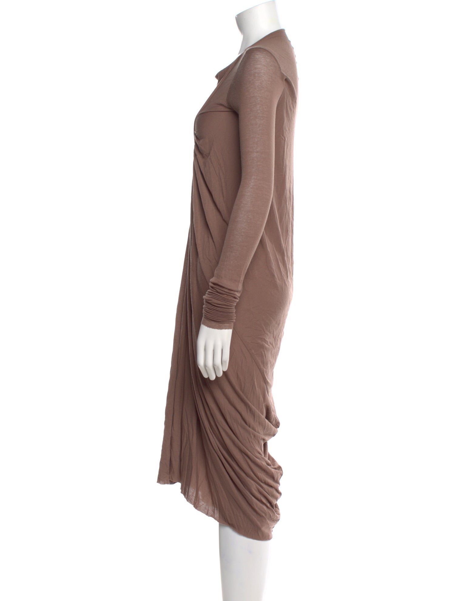 Rick Owens Cowl Neck Midi Length Dress