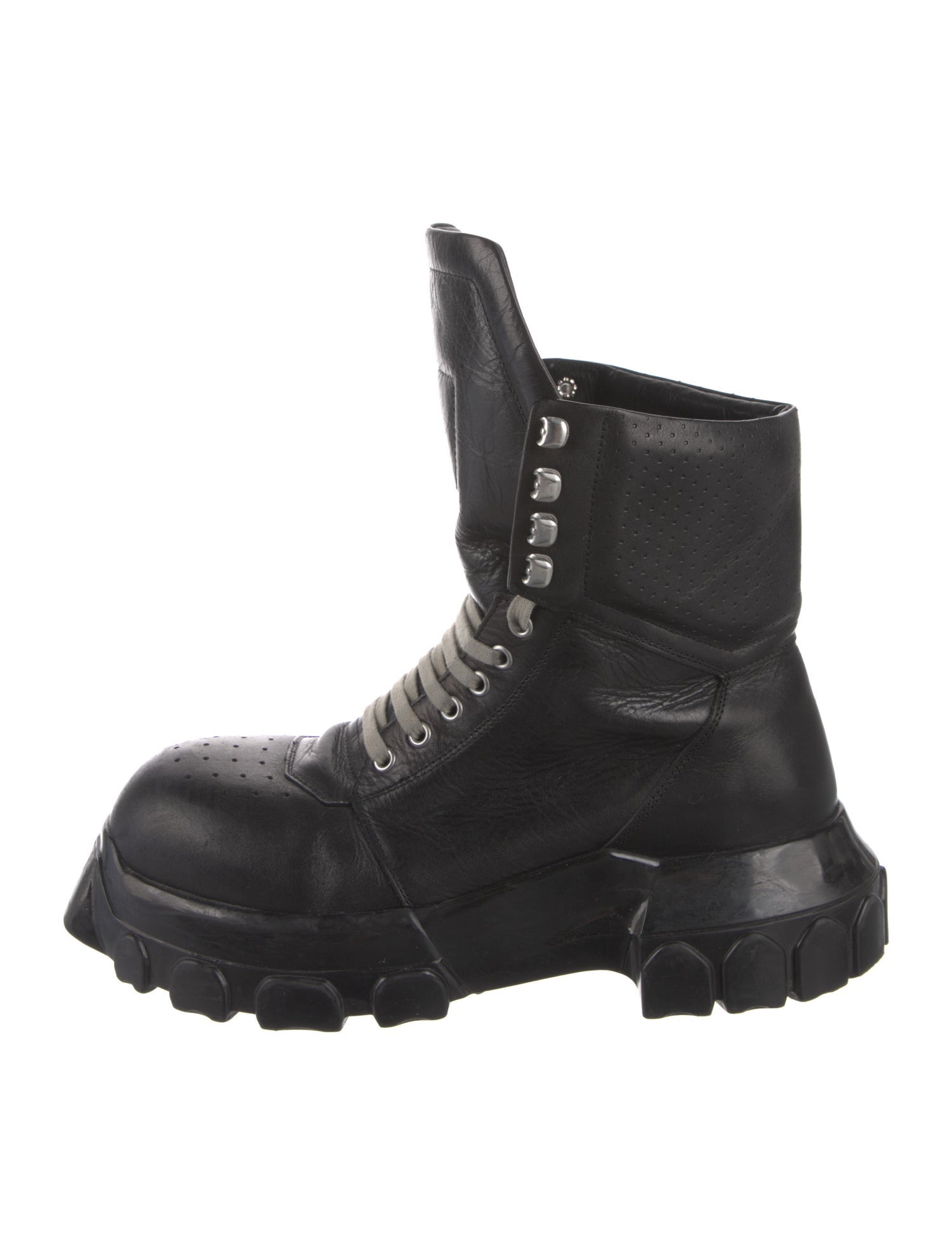 Rick Owens Leather Combat Boots