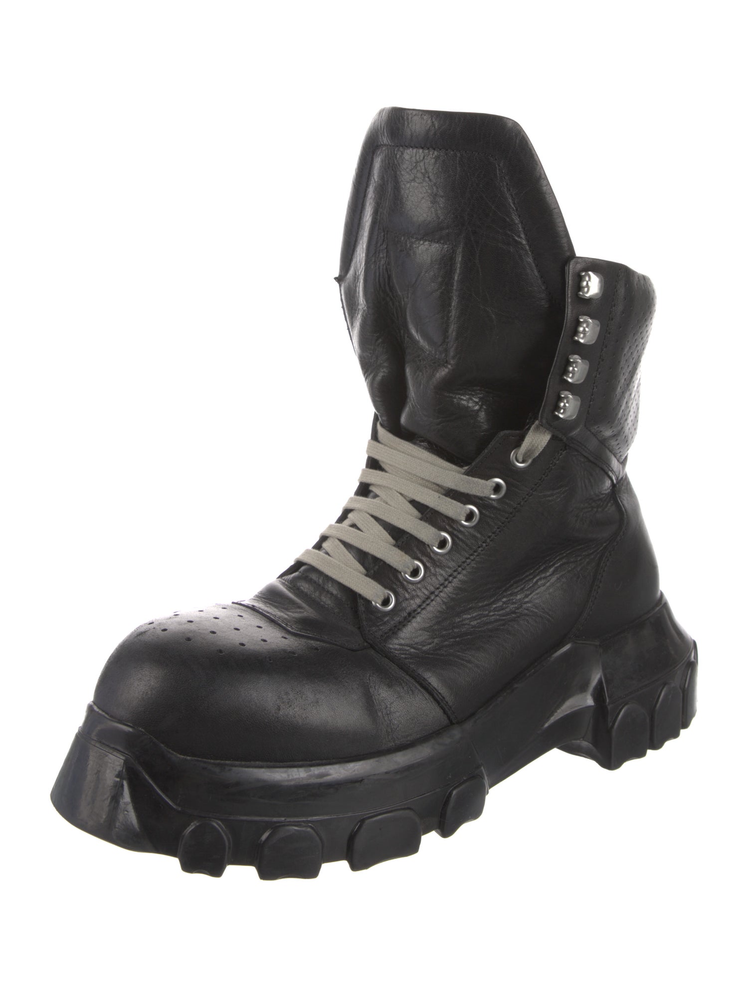 Rick Owens Leather Combat Boots