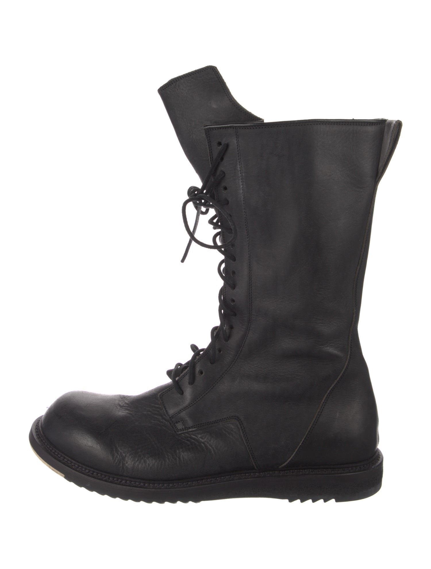 Rick Owens Leather Combat Boots
