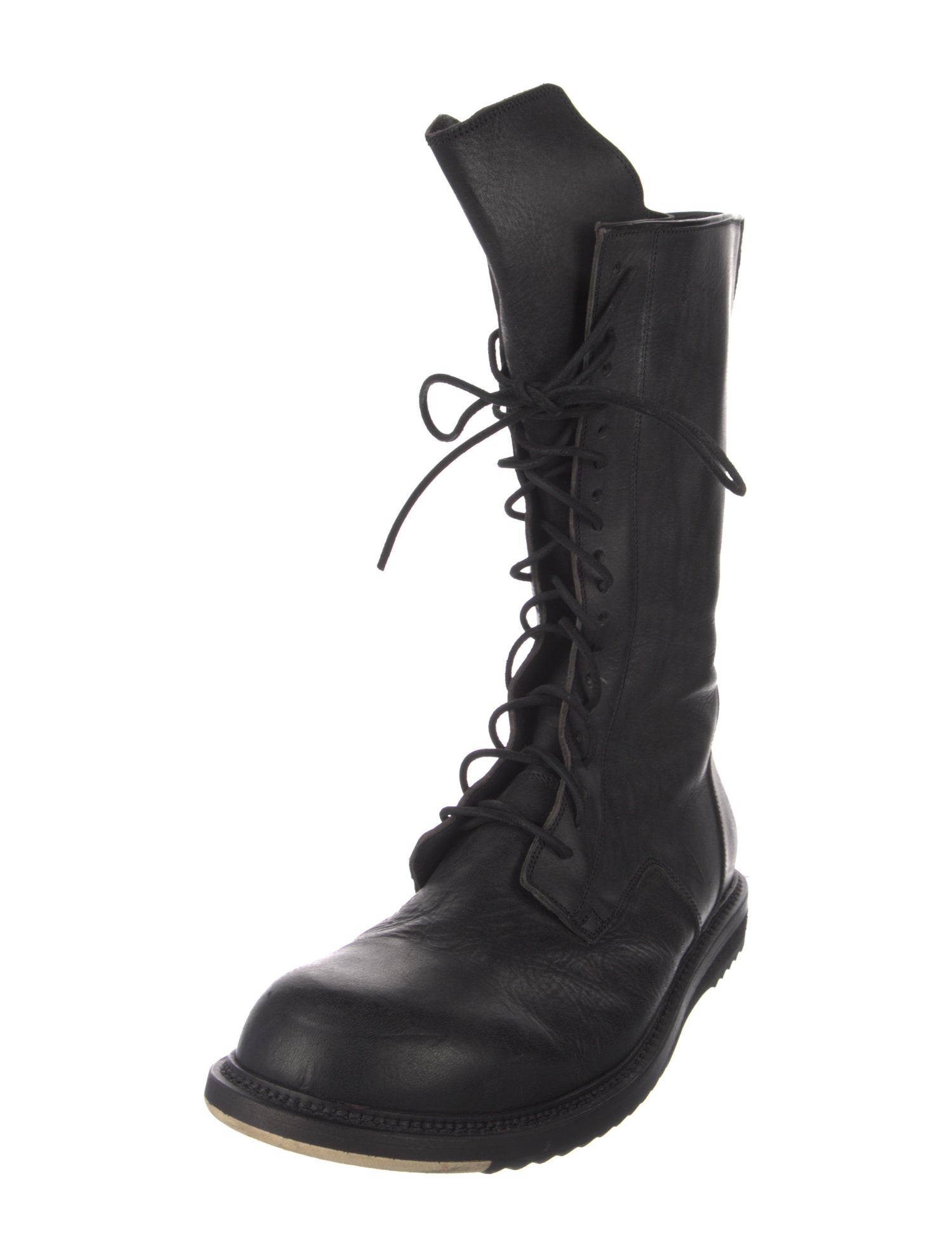 Rick Owens Leather Combat Boots