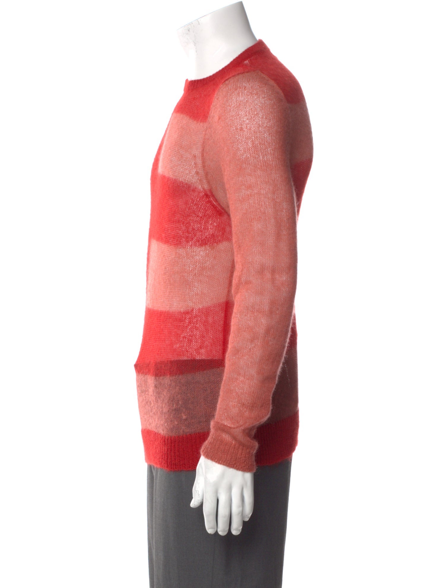 Rick Owens Colorblock Pattern Crew Neck Pullover