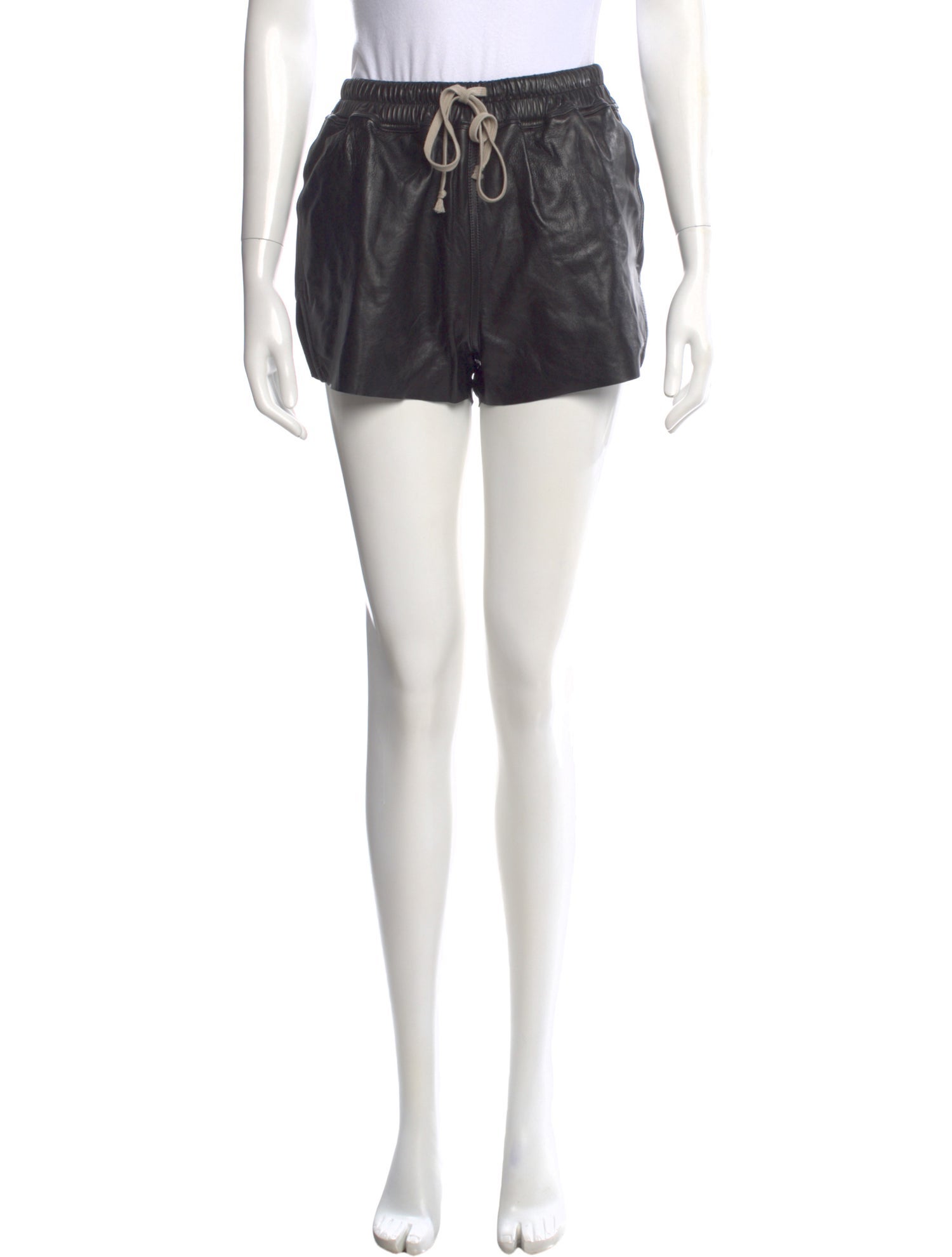 Rick Owens Leather Mini Shorts