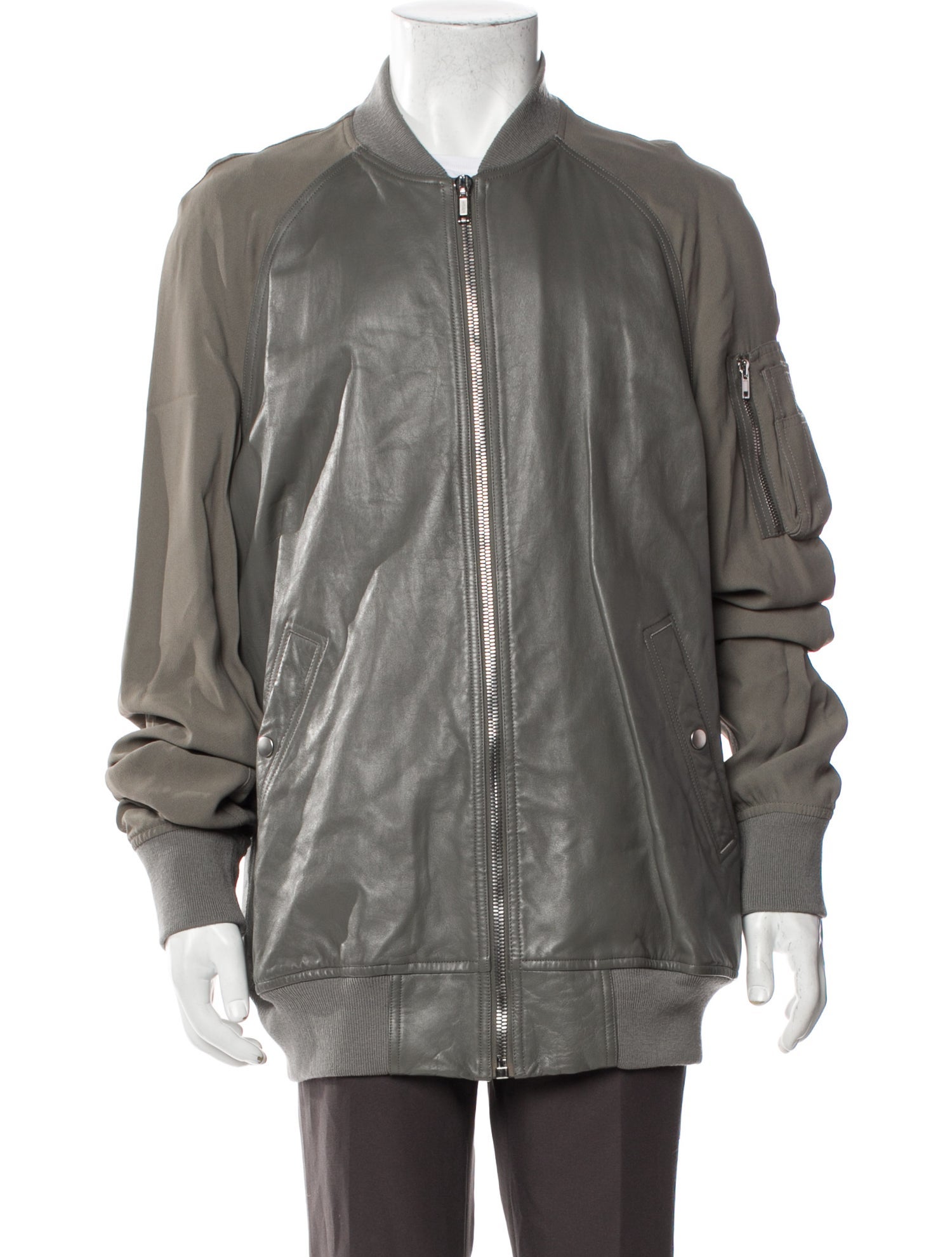Rick Owens Leather Bomber Jacket