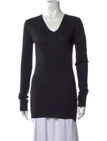 Pre-owned Rick Owens Cashmere V-neck Sweater In Black