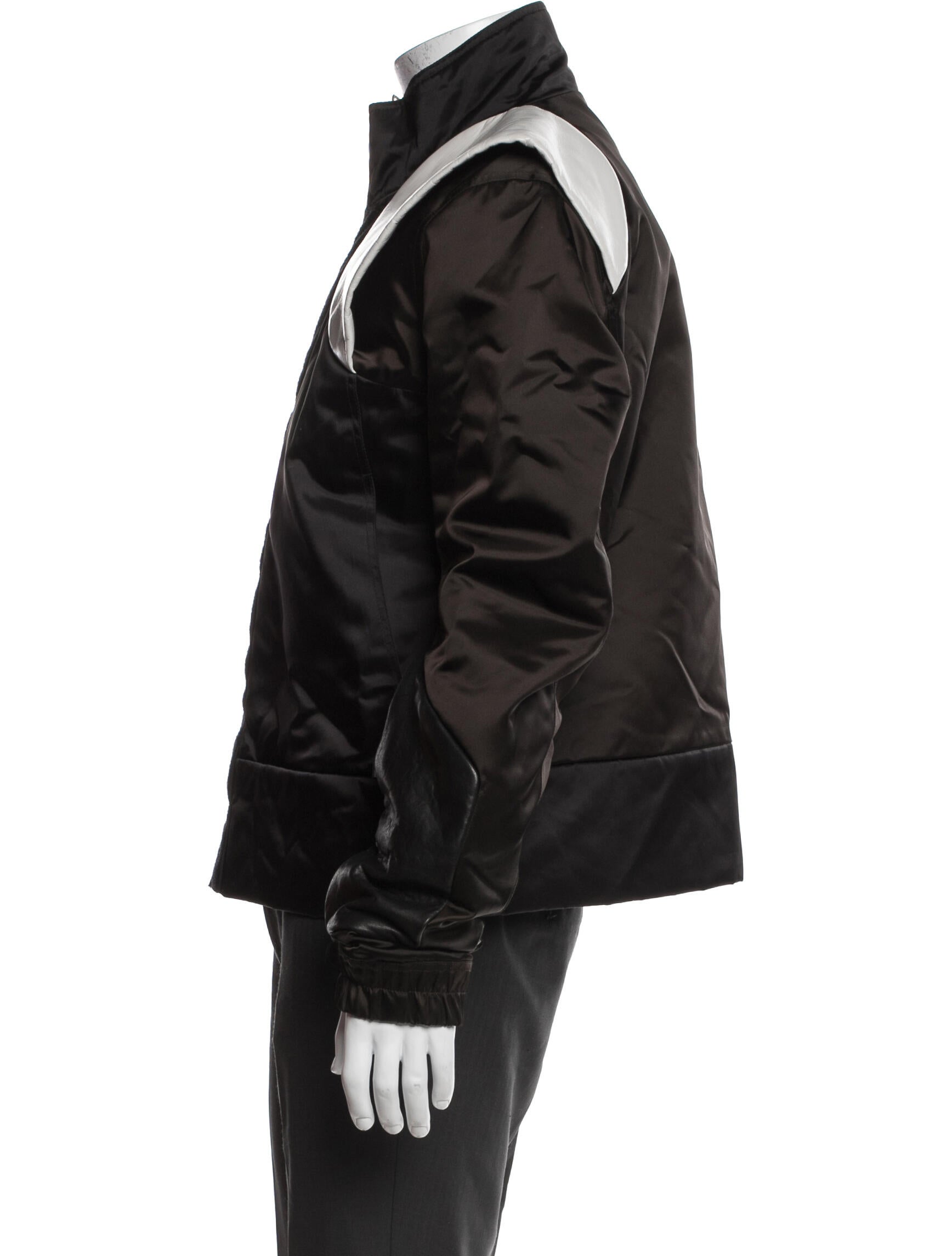 Rick Owens Leather Colorblock Pattern Windbreaker