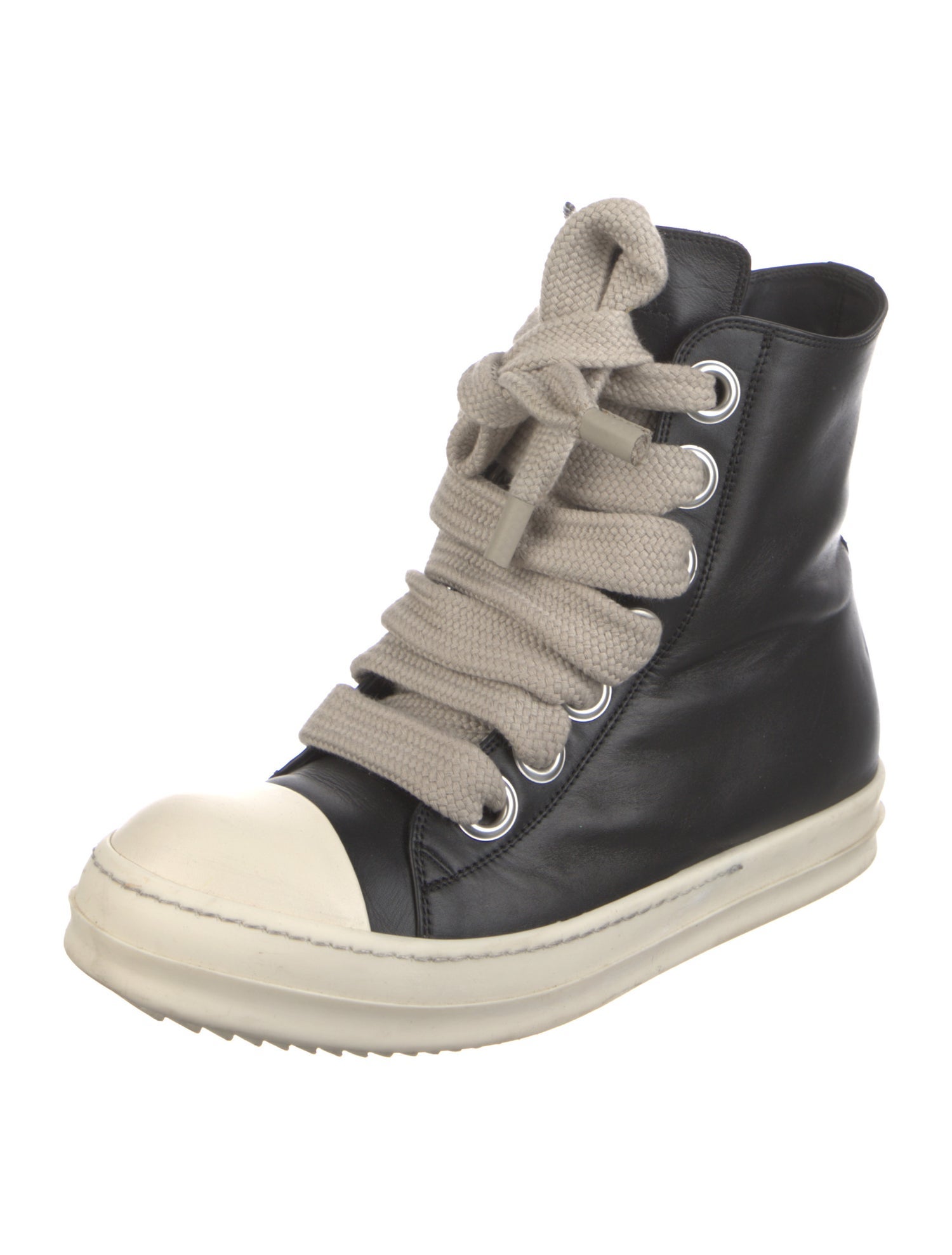 Rick Owens Leather Sneakers - Black Sneakers, Shoes - RIC106741