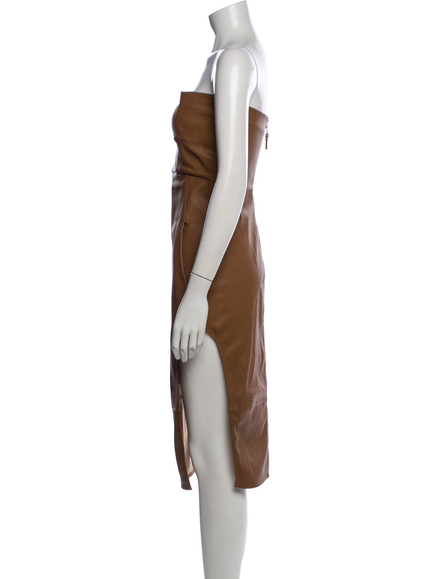 Rick Owens Lamb Leather Midi Length Dress