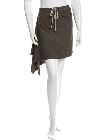 Rick Owens Pleated Leather Skirt