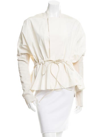 Rick Owens Leather Panel Drawstring Jacket w/ Tags