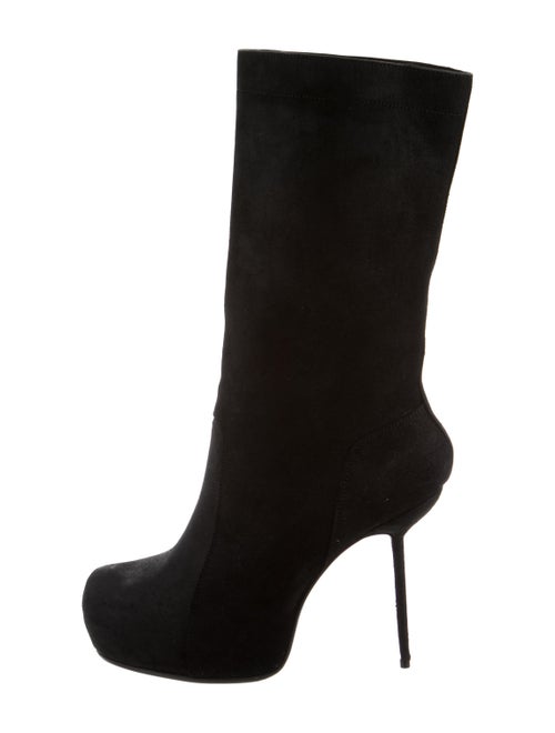 Rick Owens Leather Platform Boots Black