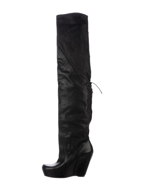 Rick Owens Over-The-Knee Leather Boots Black