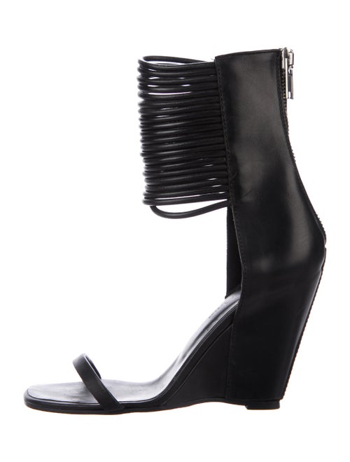 Rick Owens Rick Owens Leather Wedge Sandals Black