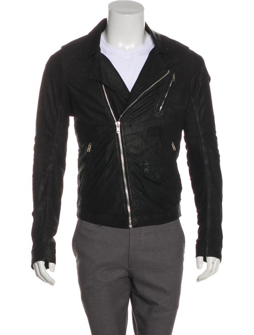 Rick Owens Leather Zip-Up Jacket black