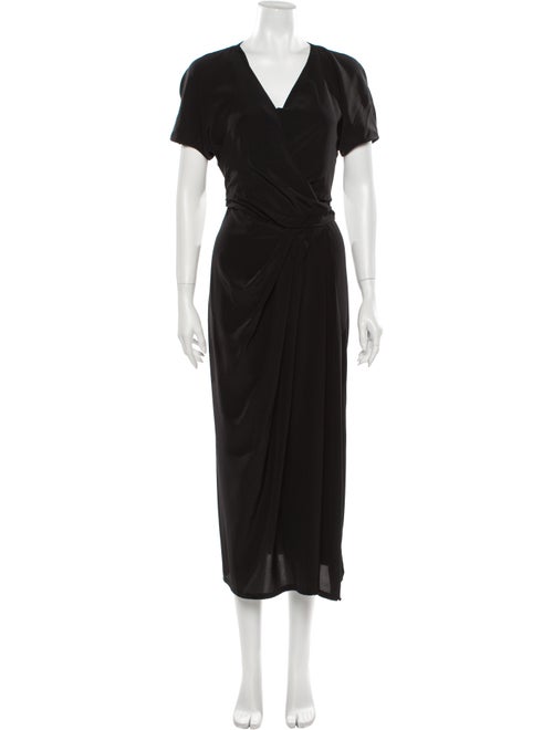 Rick Owens Silk Midi Length Dress Black