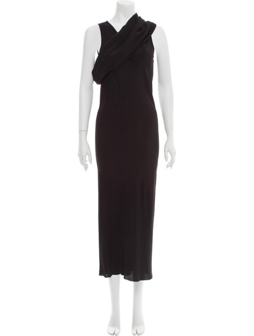 Rick Owens One-Shoulder Long Dress Black
