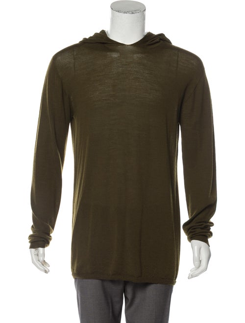 Rick Owens Hooded Wool Sweater olive