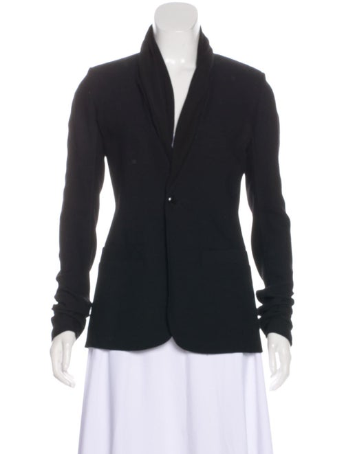 Rick Owens Collarless Woven Blazer Black
