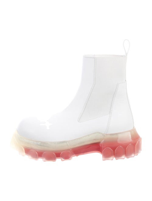 Rick Owens Leather Boots White