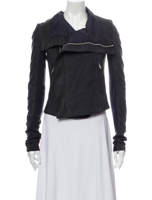 Rick Owens Biker Jacket Blue