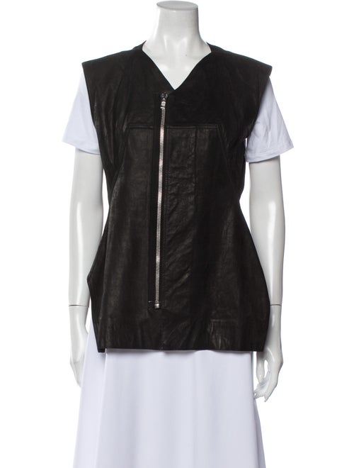 Rick Owens Calf Leather Vest Black