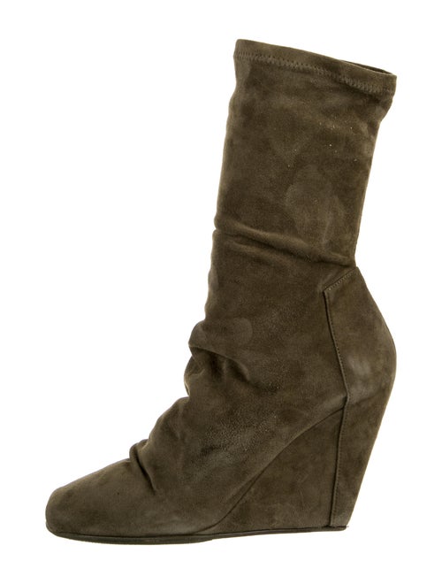 Rick Owens Suede Boots Green