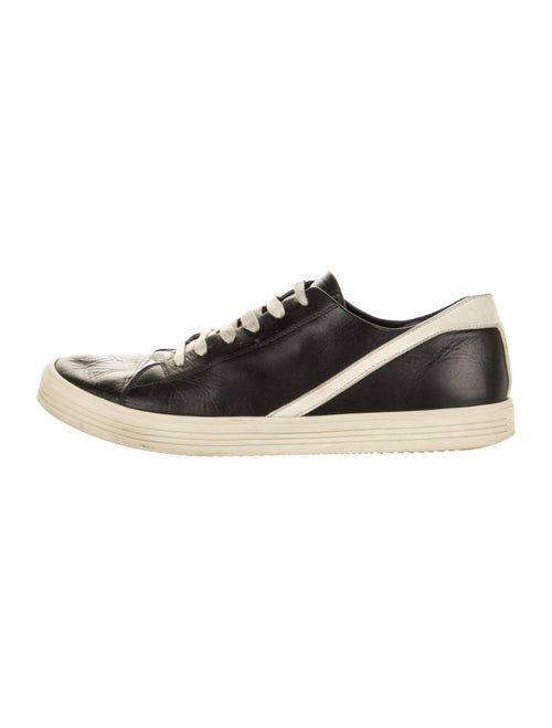 Rick Owens Leather Colorblock Pattern Sneakers Bla