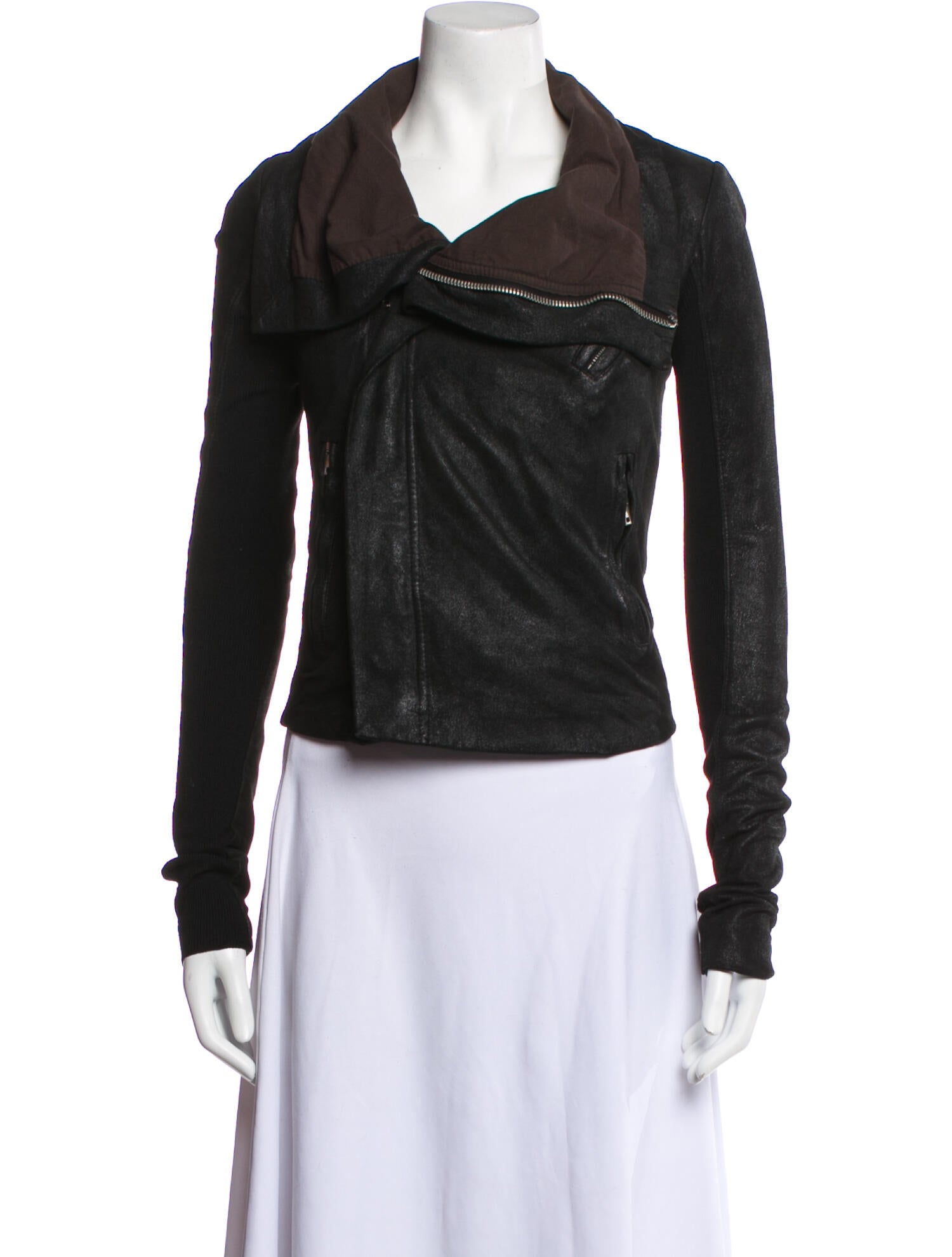 Rick Owens Leather Biker Jacket Black Jackets, Clothing RIC71128