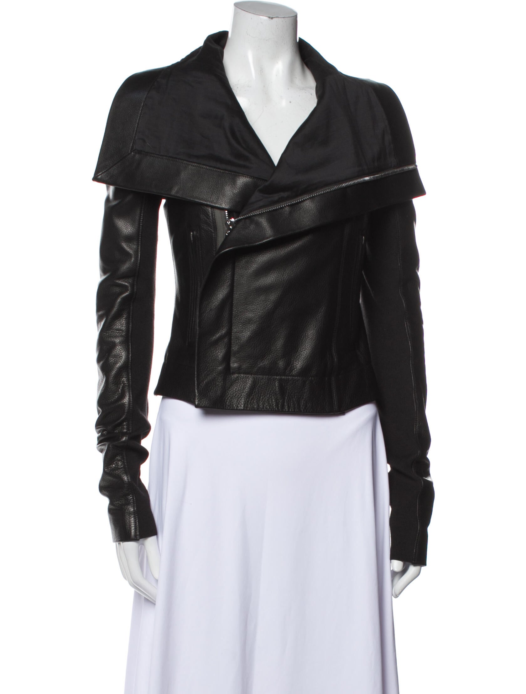 Rick Owens Leather Biker Jacket w/ Tags Black Jackets, Clothing