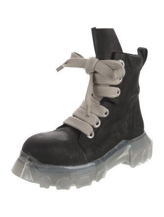 Rick Owens Bozo Tractor Jumbo Lace Leather Hiking Boots