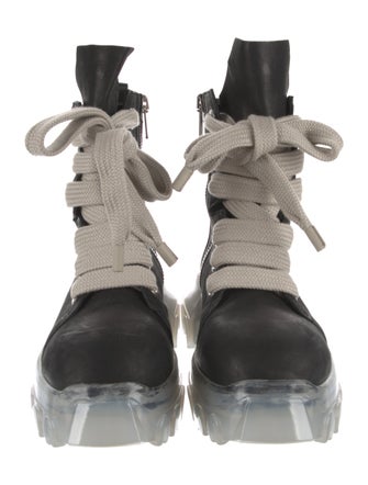 Rick Owens Bozo Tractor Jumbo Lace Leather Hiking Boots