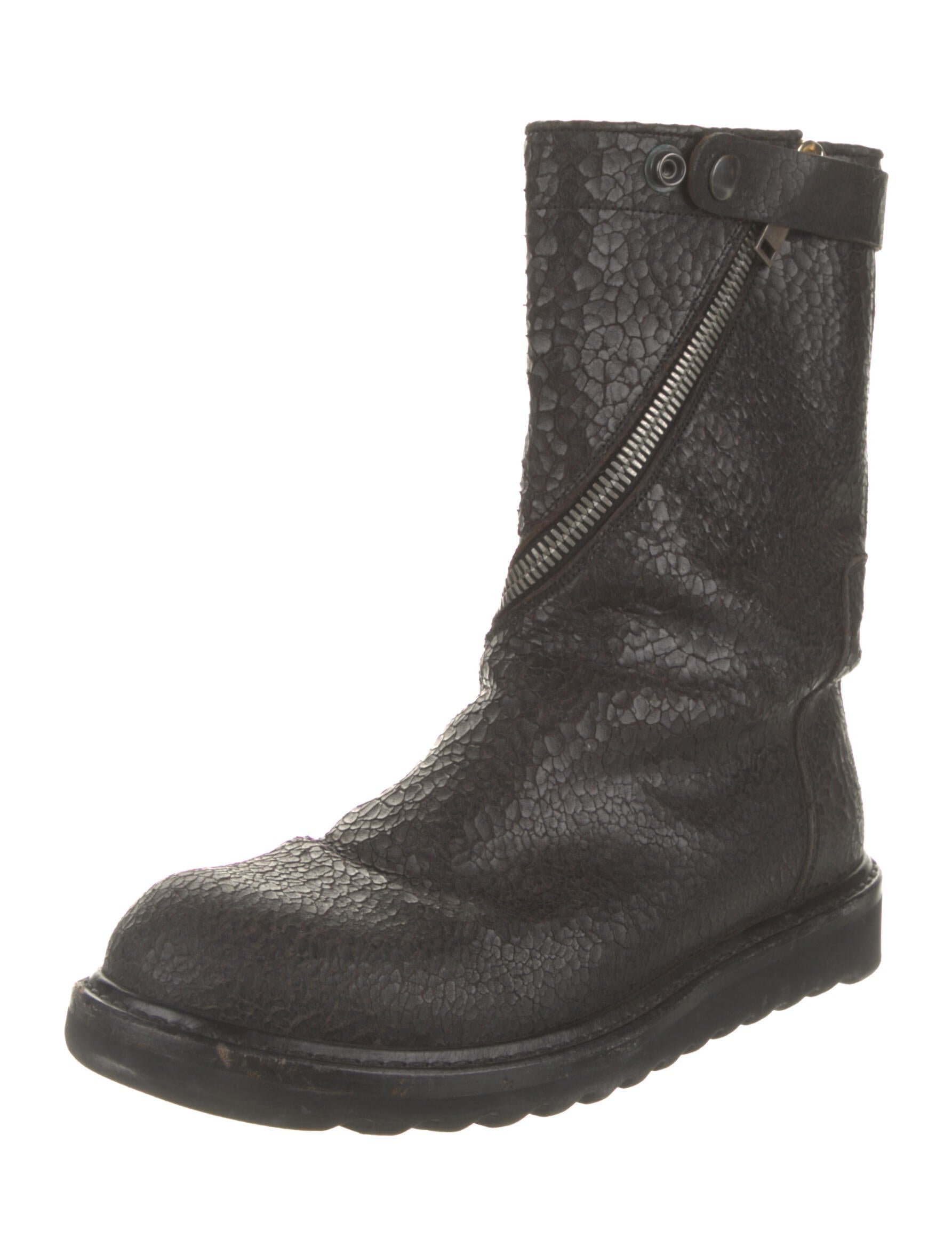 RICK OWENS Size 5 Black Lambskin Leather Open Toe Sock Wedge Boots main image 1