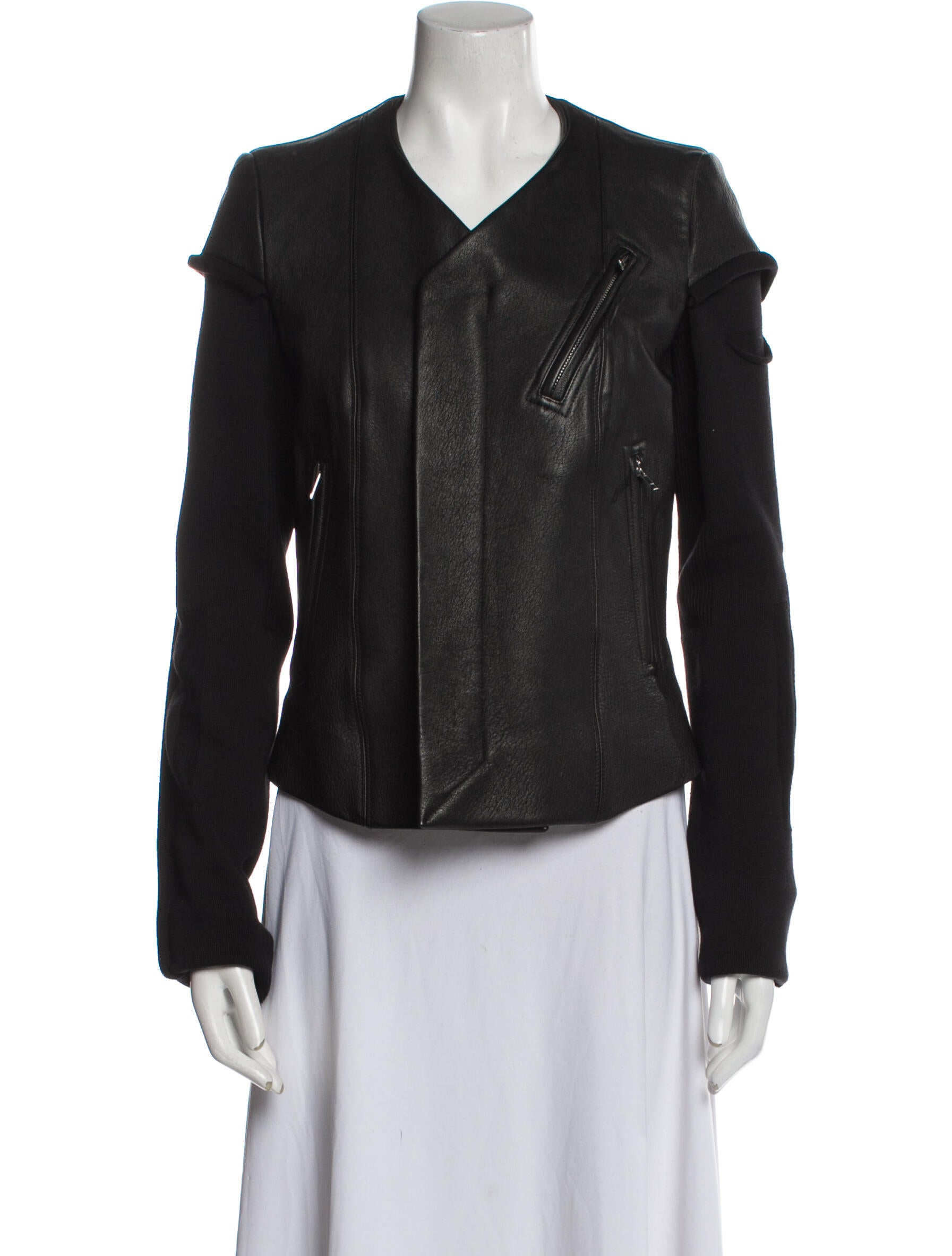 Rick Owens Leather Biker Jacket Black Jackets, Clothing RIC74628