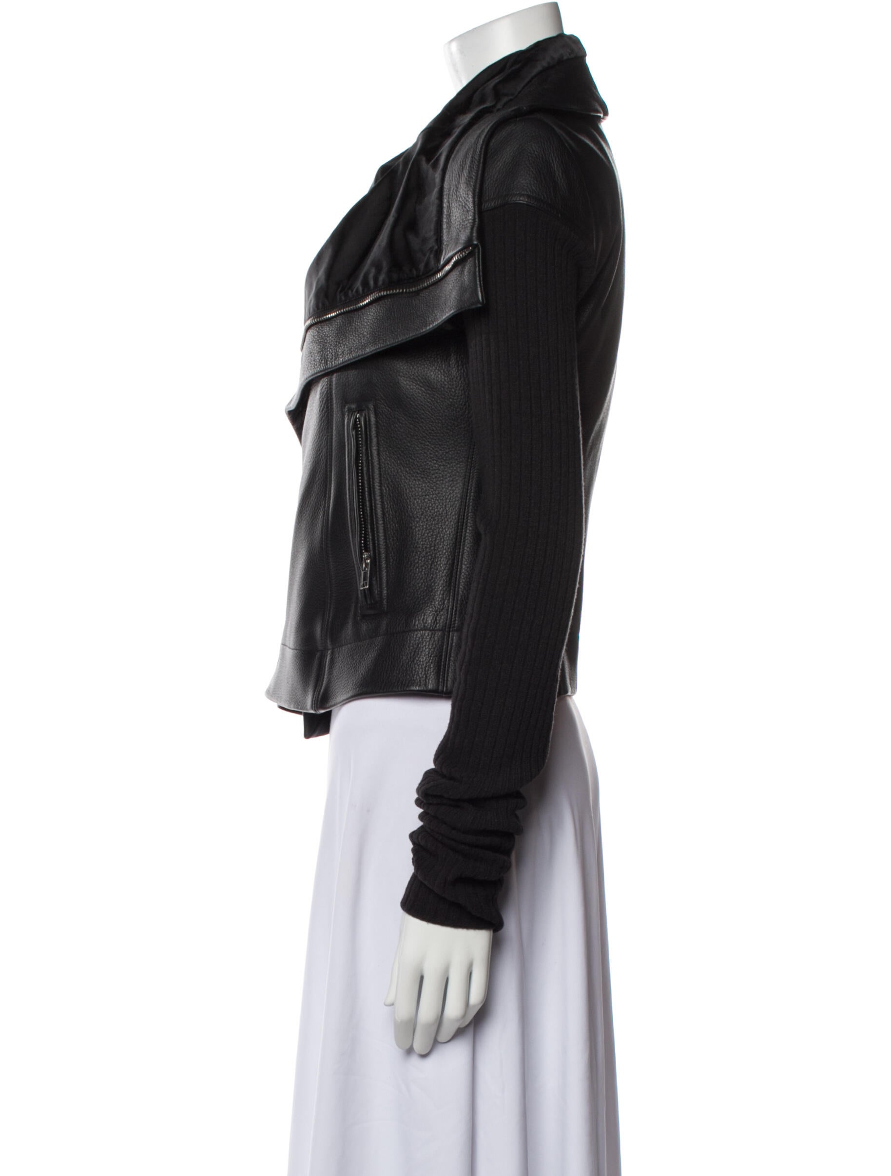 Rick Owens Leather Biker Jacket Black Jackets, Clothing RIC76248