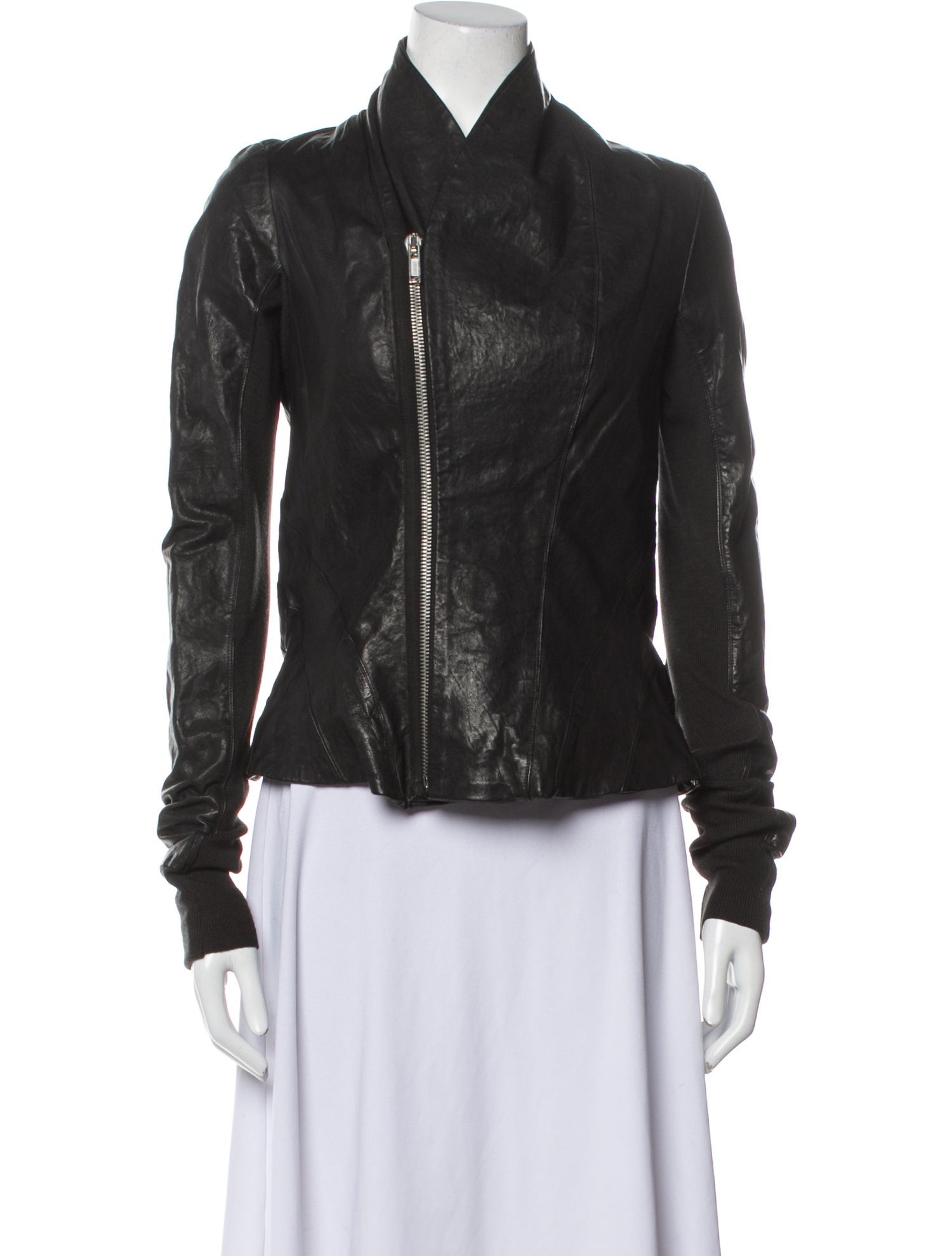 Rick Owens Leather Biker Jacket Black Jackets, Clothing RIC80466