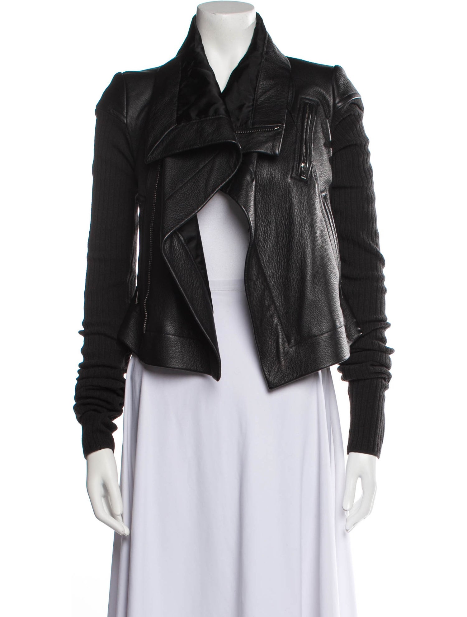 Rick Owens Leather Biker Jacket Black Jackets, Clothing RIC80721