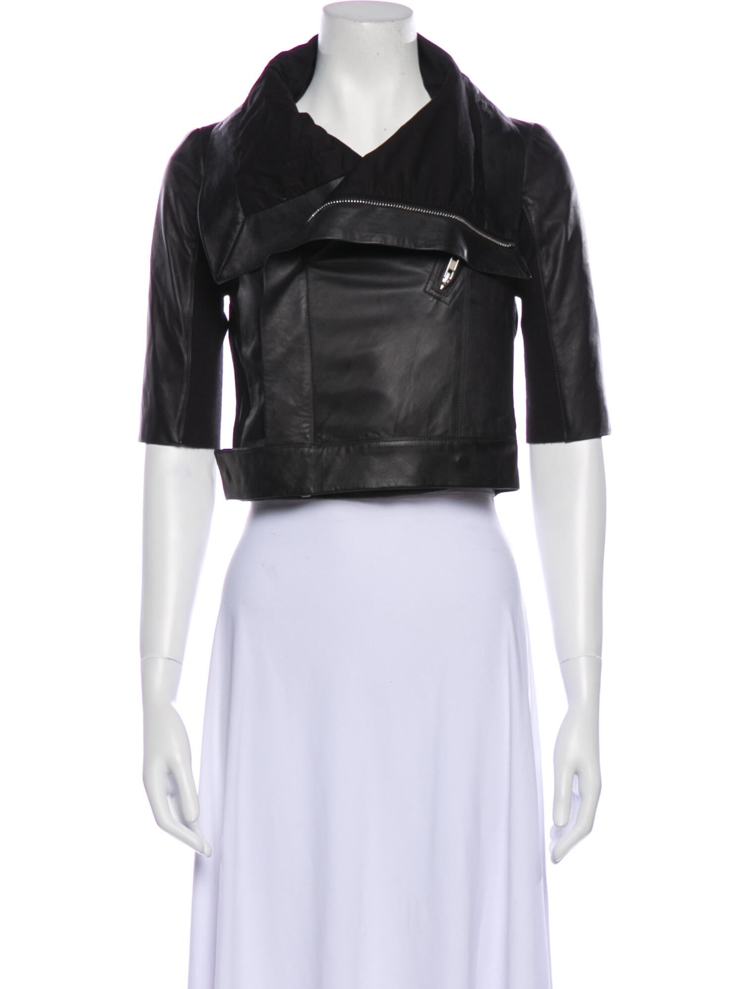 Rick Owens Leather Biker Jacket Black Jackets, Clothing RIC83243