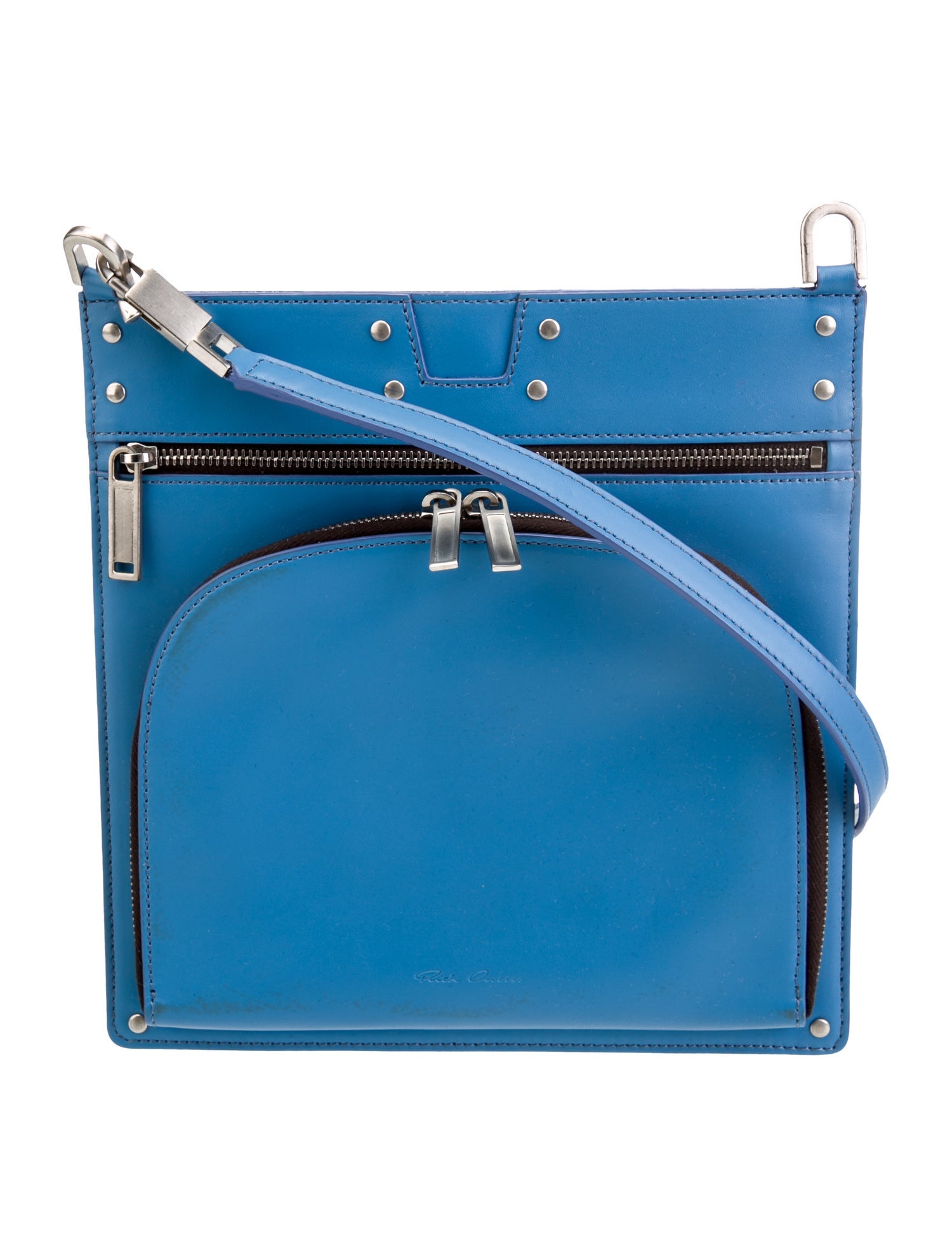 Rick Owens Leather Crossbody Bag - Blue Mini Bags, Handbags