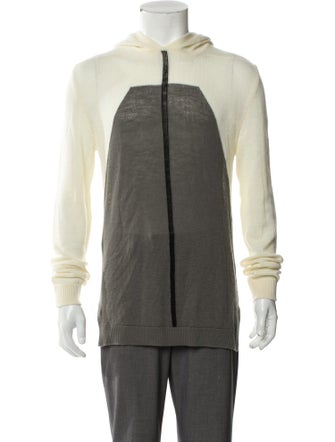 Rick Owens Virgin Wool Colorblock Pattern Pullover