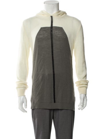 Rick Owens Sweaters Virgin Wool Colorblock Pattern Pullover XXL