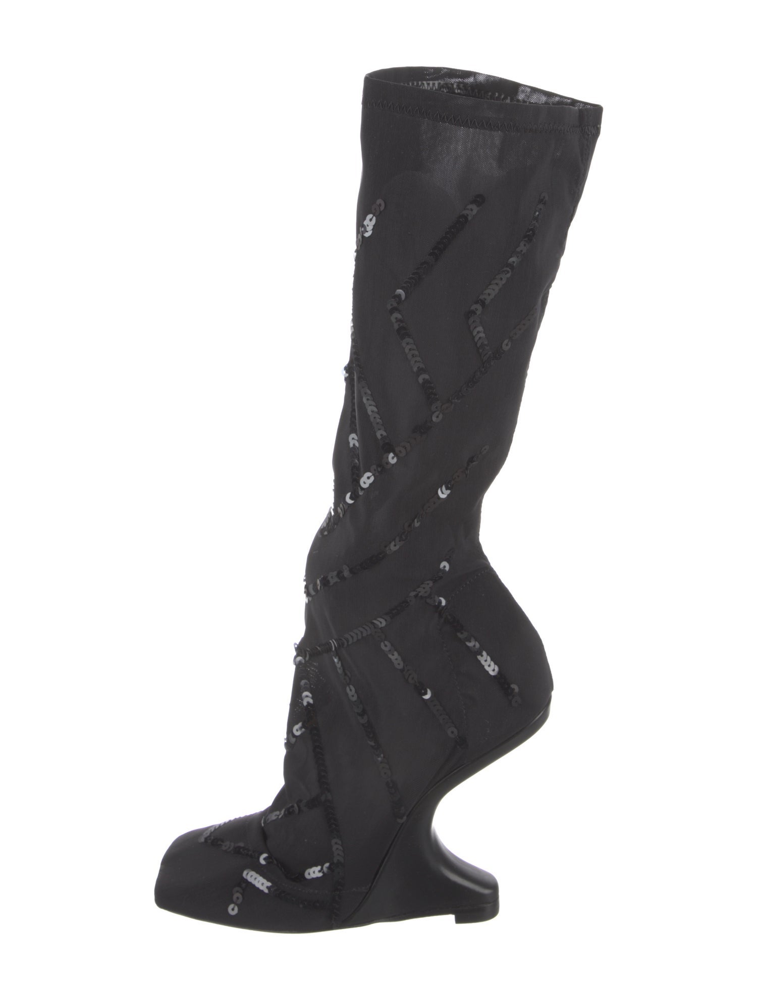 Rick Owens Sequin Embellishments Lace-Up Boots