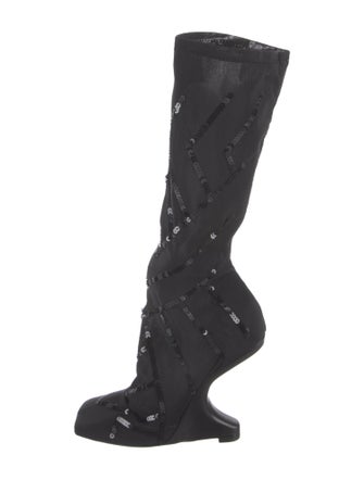 Rick Owens Sequin Embellishments Lace-Up Boots