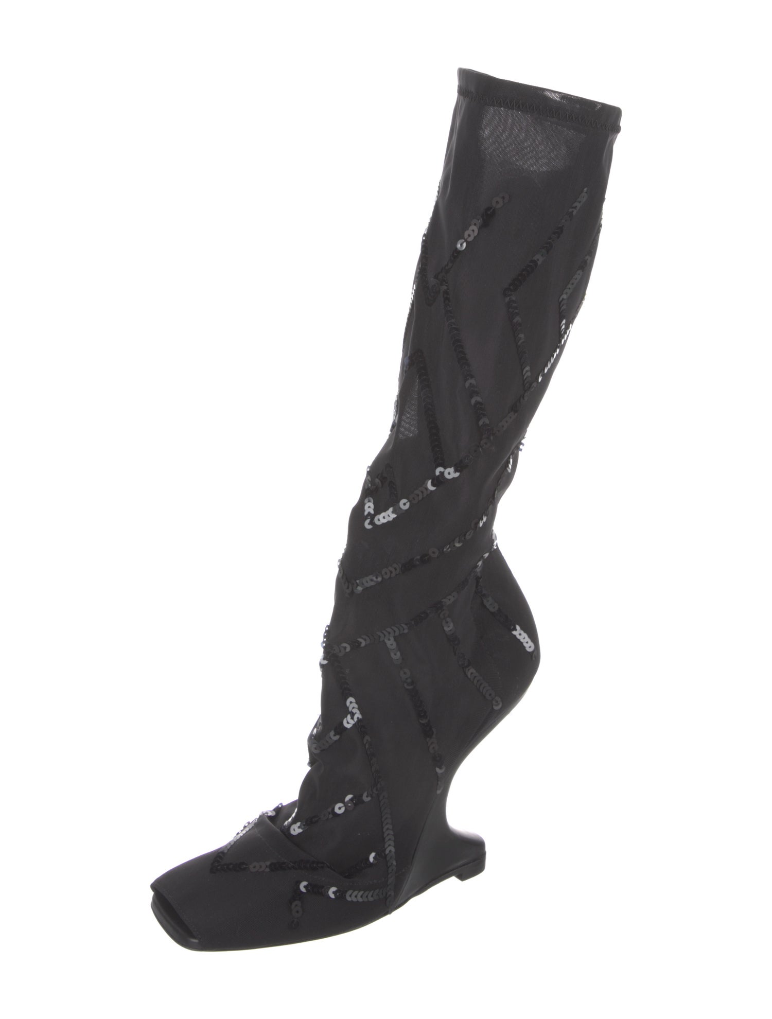 Rick Owens Sequin Embellishments Lace-Up Boots