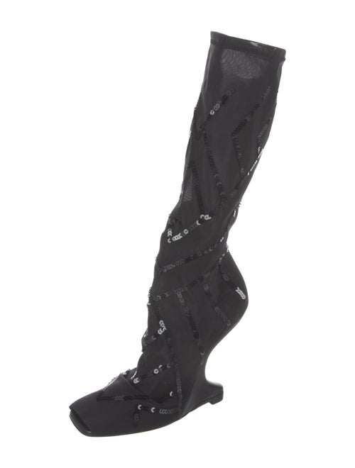 Rick Owens Sequin Embellishments Lace-Up Boots