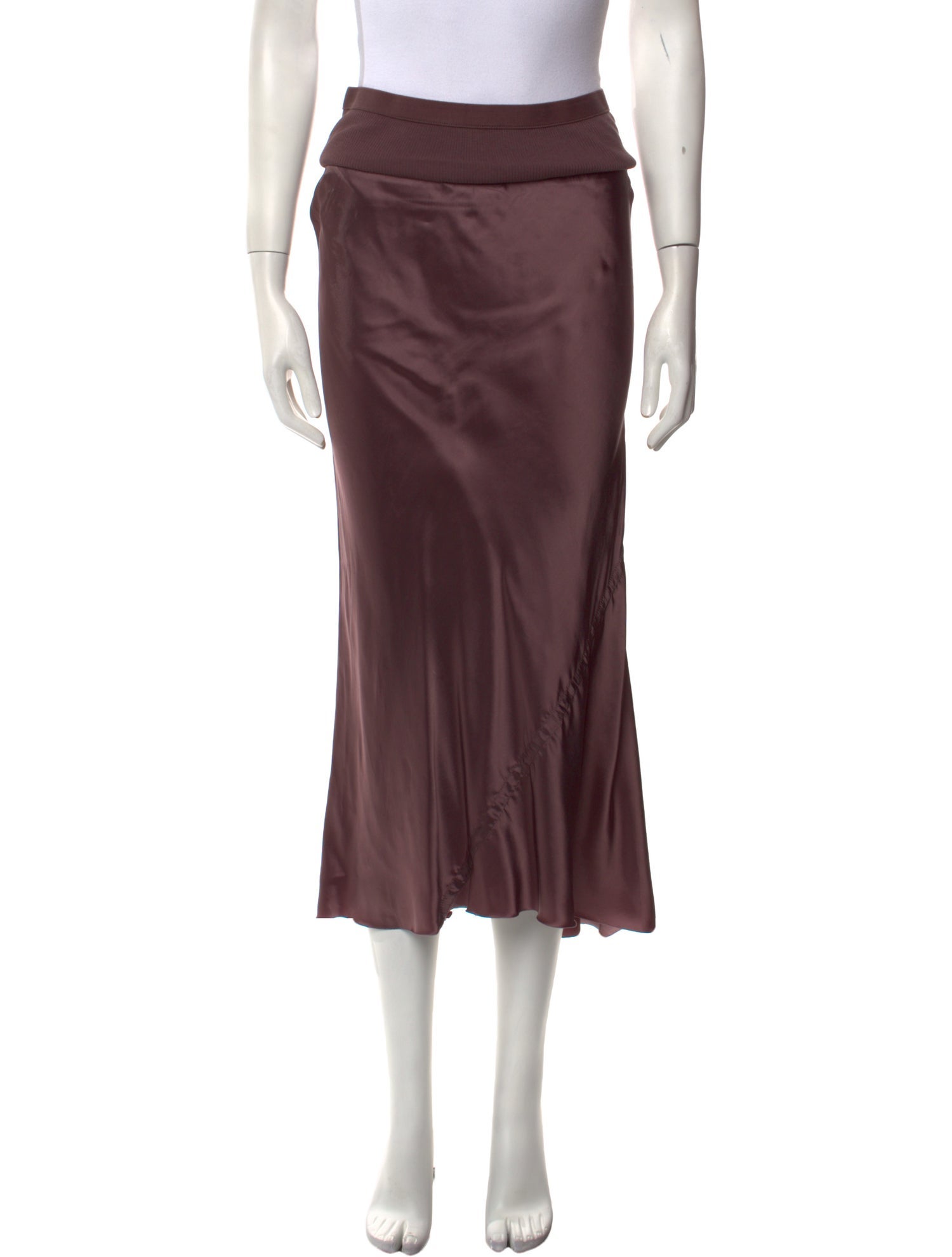 ワンピース RICK OWENS Women Mid Skirts RP01C5670KST23 Purple Rick Owens Satin Midi Skirt In Purple - 50% Off | Editorialist